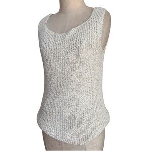vintage chunky y2k knit white tank top Harold’s M poly cotton blend